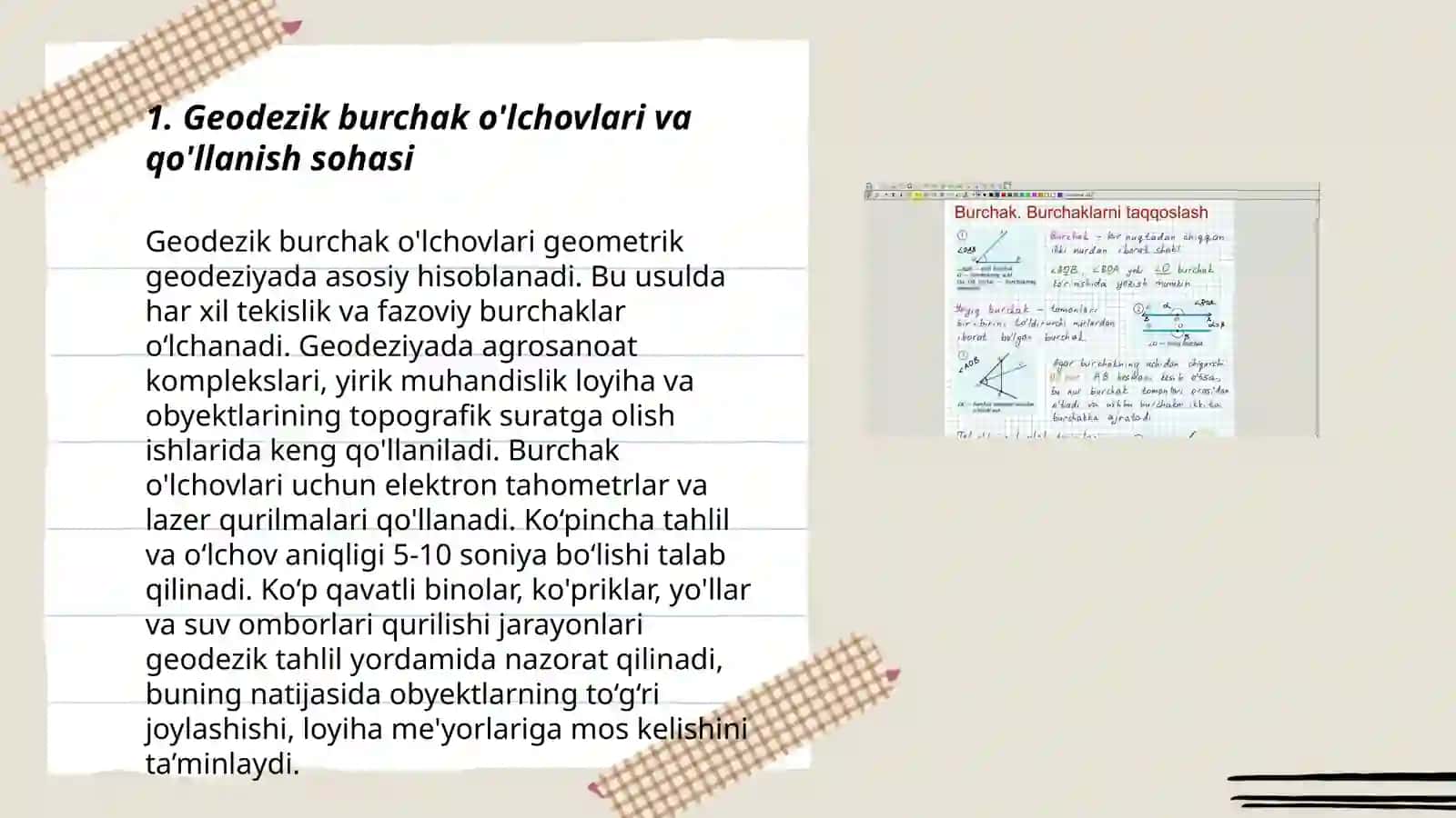 Geodezik va astronomik burchak o'lchovlari 3