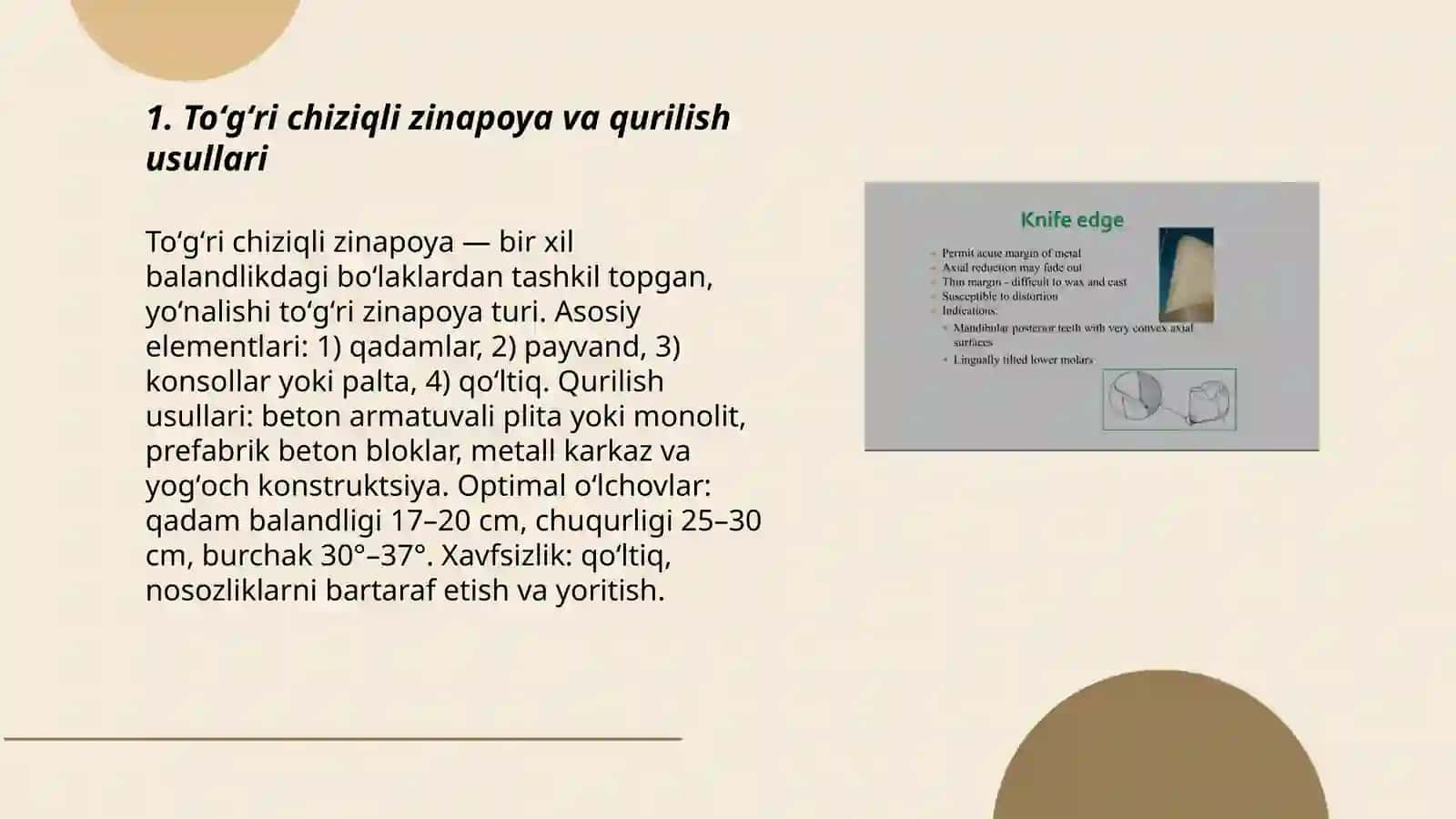 Zinapoya turlari va ularni hosil qilish uslublari 3