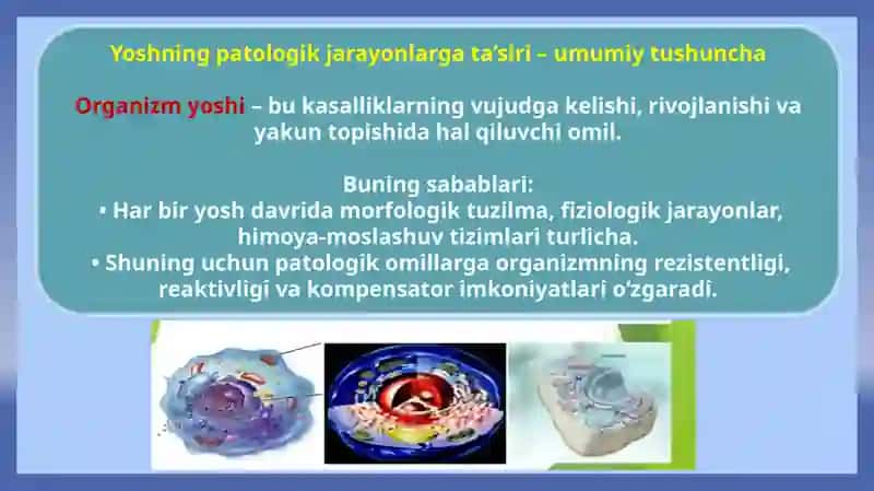 Patologiya rivojlanishida organizm yoshining roli 3