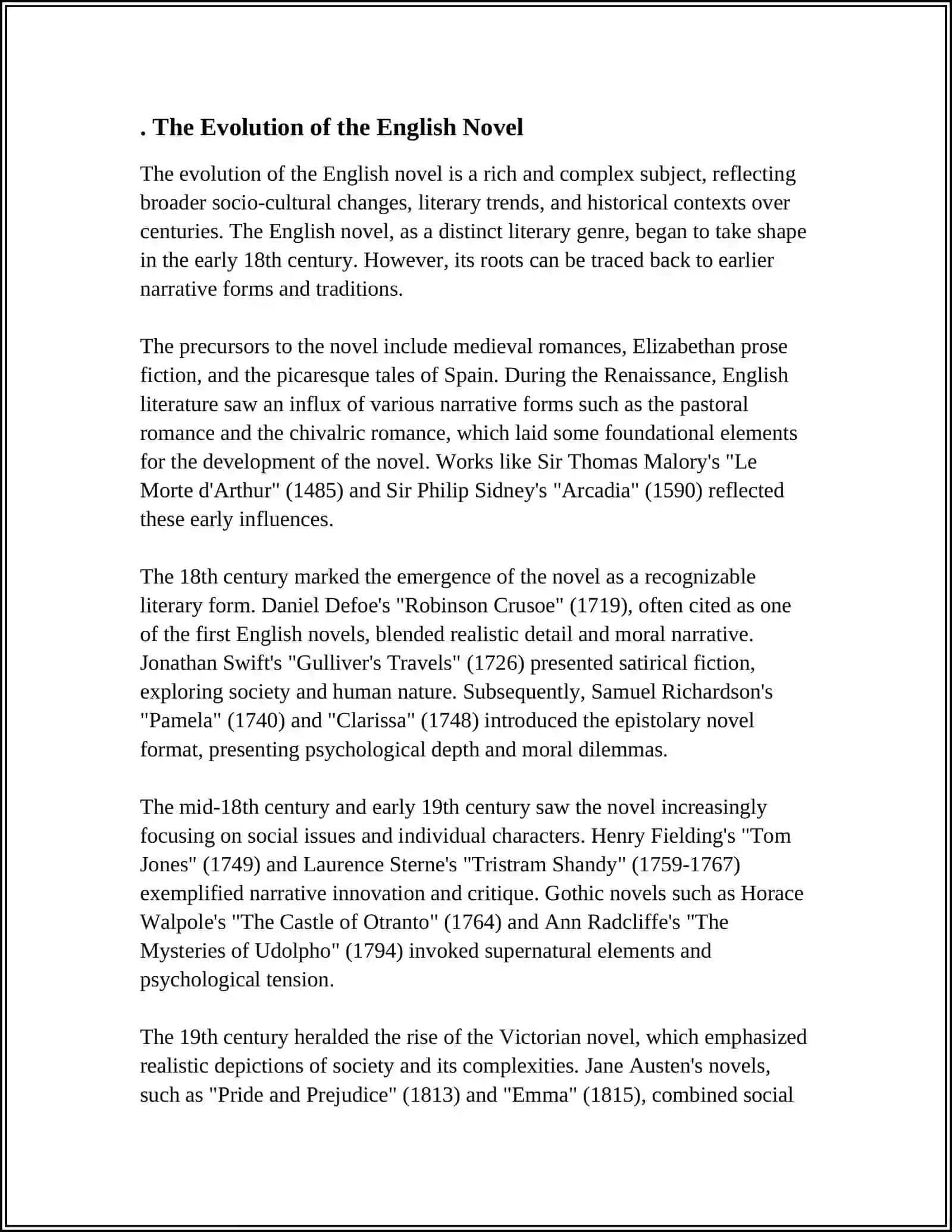 THE EVOLUTION OF THE ENGLISH NOVEL 3