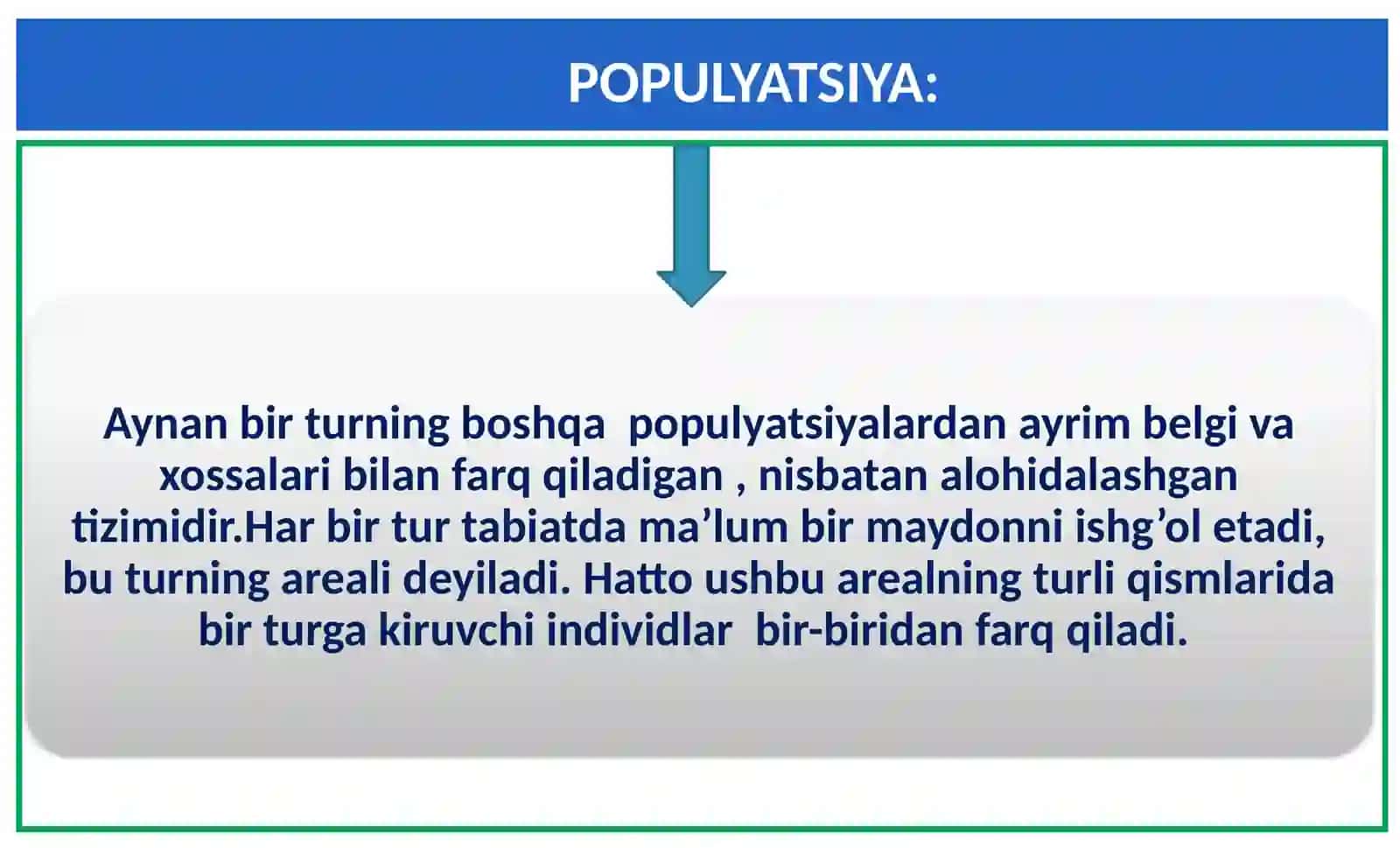 Hayotning Tur va Populyatsiya Darajasi 3
