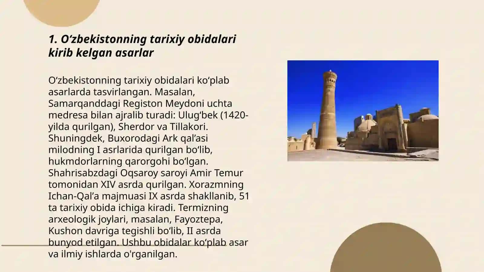 O‘zbekistonning tarixiy obidalari 3