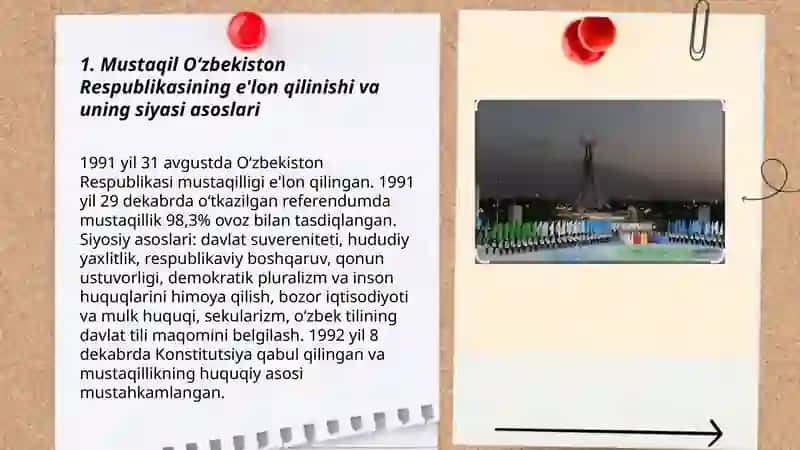 Mustaqil ozbekiston respublikasining tashkil topishi 3
