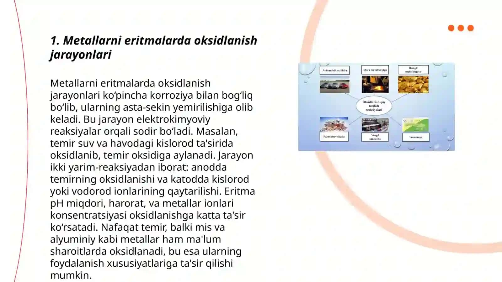 Metallarni eritmalarda oksidlanish jarayonlari 3