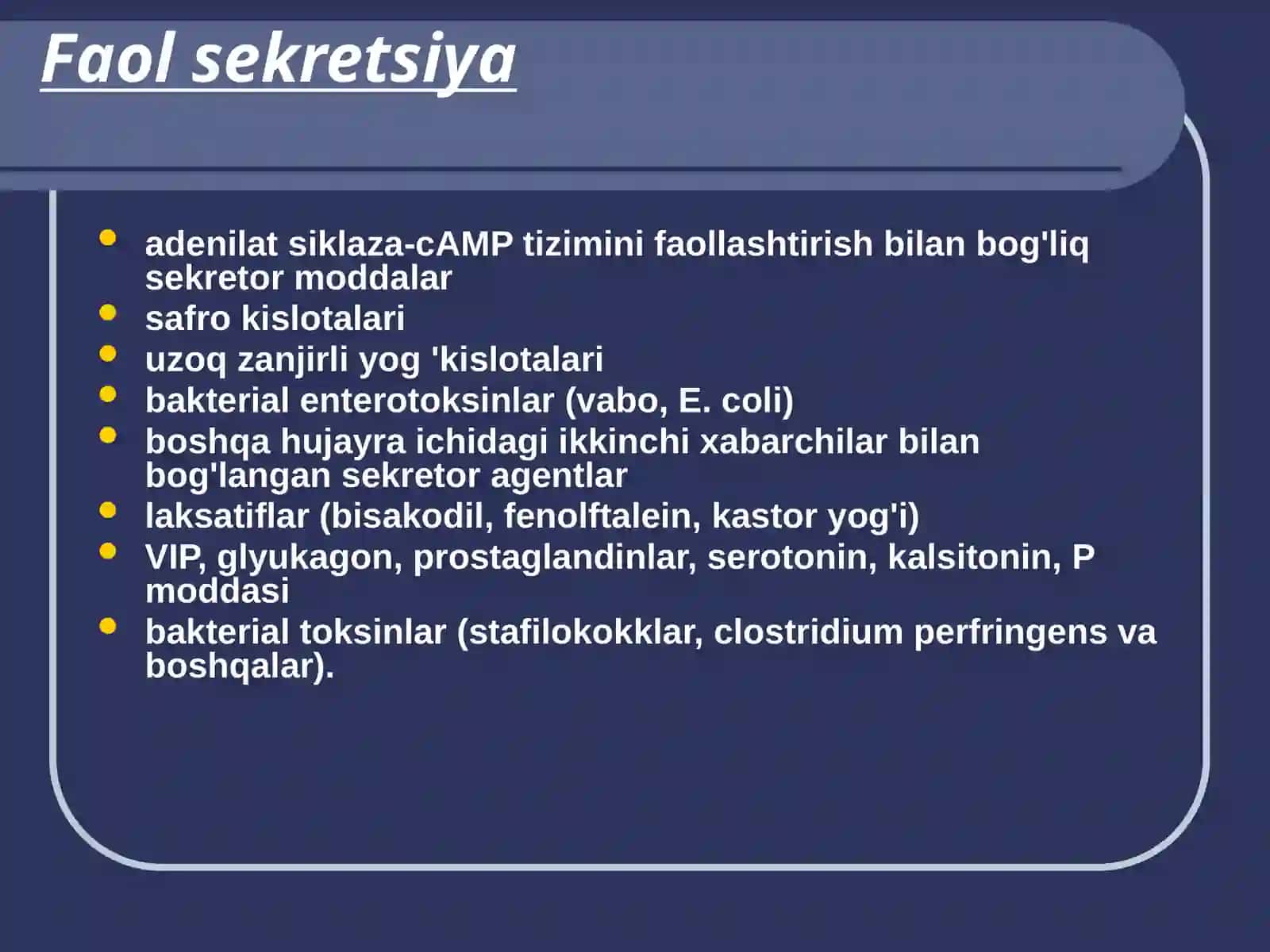 Diareya sindromli kasalliklarni differentsial diagnostikasi va davolash tamoyillari 3