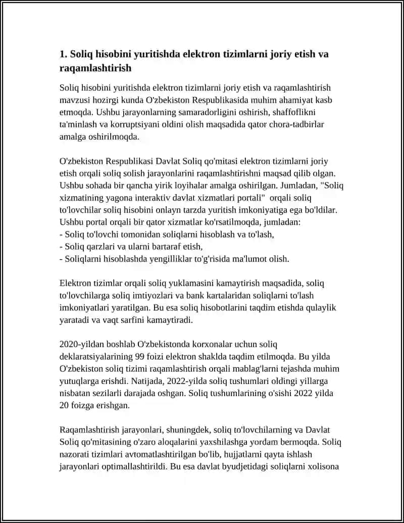 Soliq hisobini yuritishda elektron tizimlarni joriy etish va raqamlashtirish 3