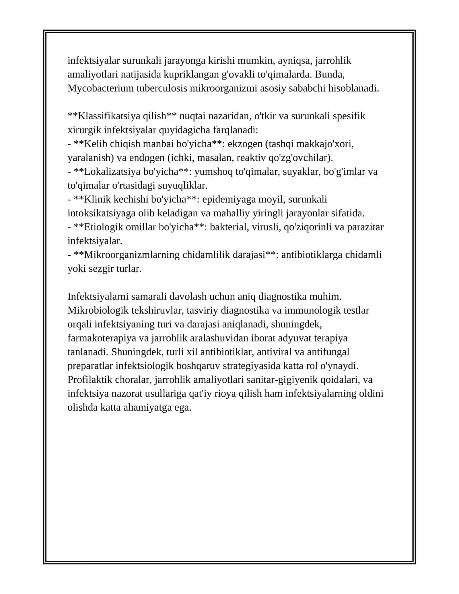 O'TKIR VA SURUNKALI SPESIFIK XIRURGIK INFEKSIYA 3