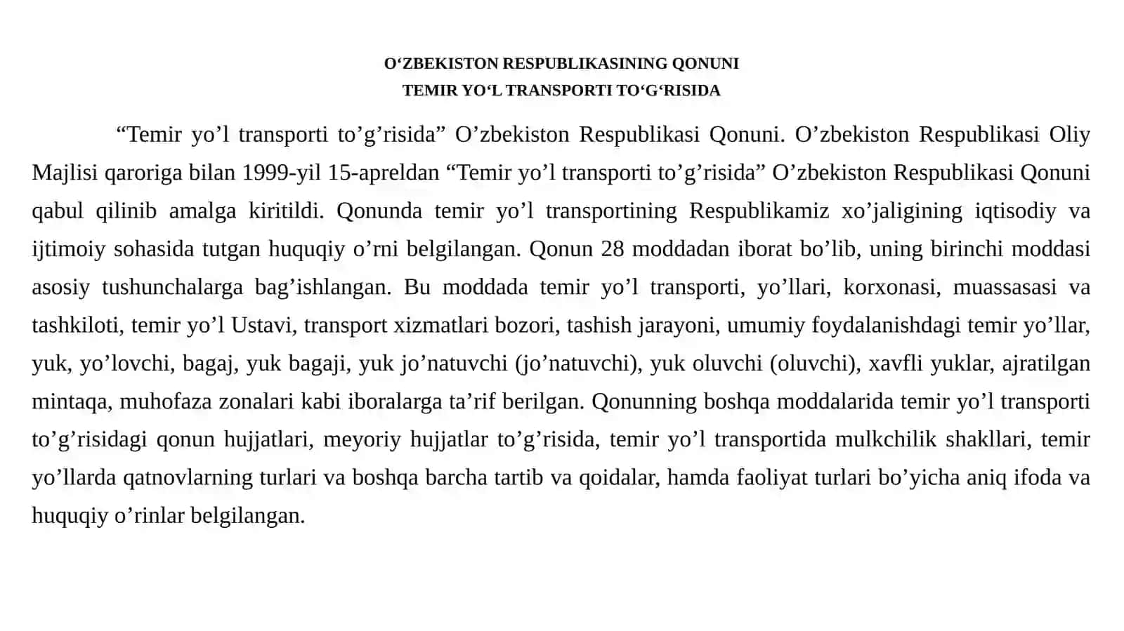 TEMIR YO‘L TRANSPORTIDA YURITILUVCHI ME’YORIY HUJJATLARBILAN TANISHISH 3