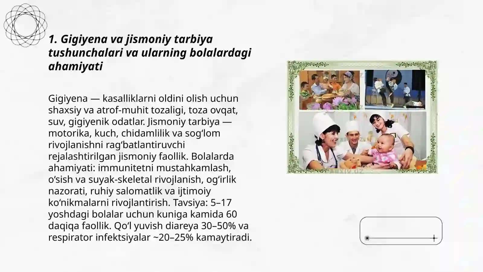 Bolalarning sog‘lom turmush tarzini shakllantirishda gigiyena va jismoniy tarbiyaning o‘rni 3