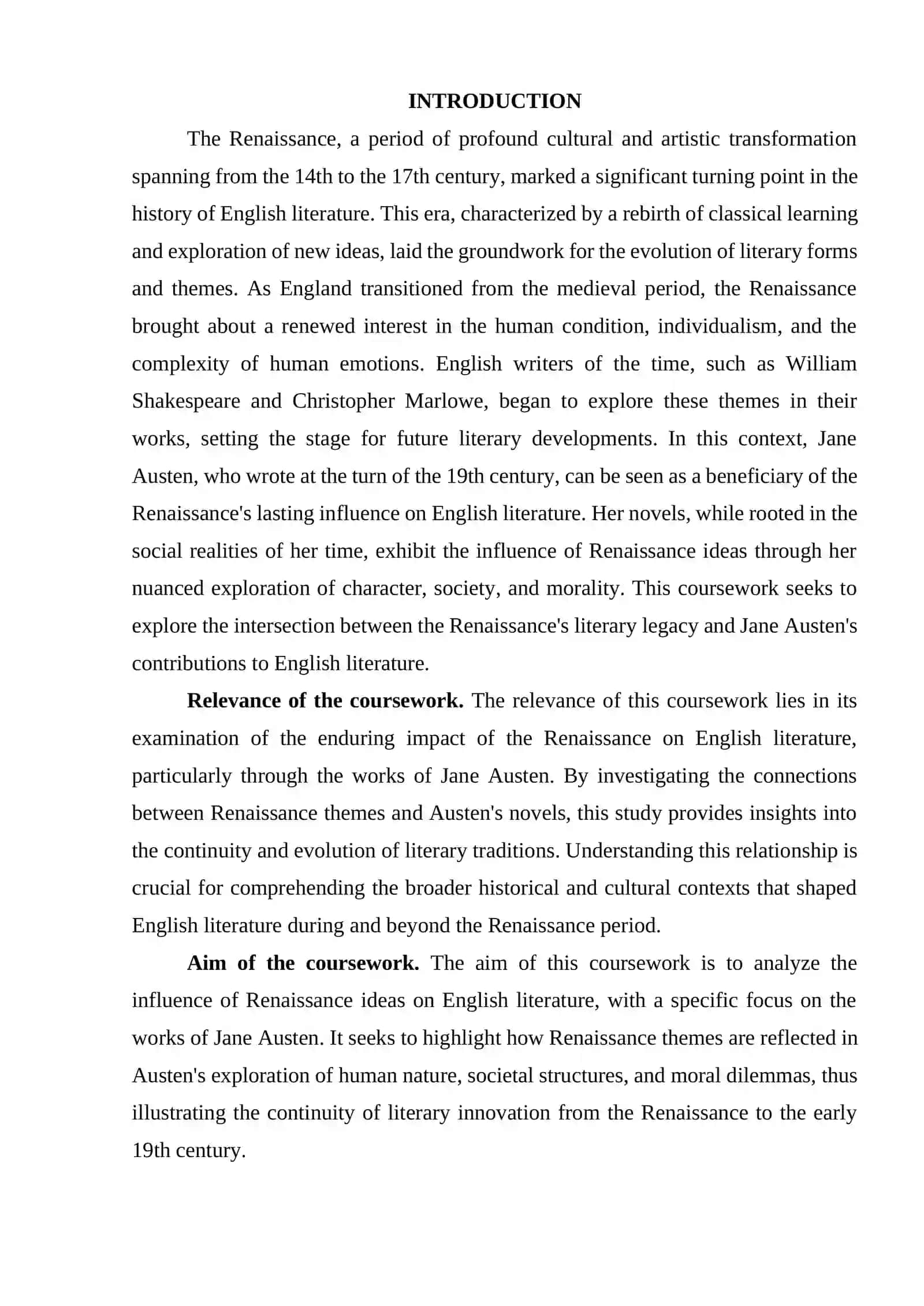 Renaissance in English Literature: Jane Austen 3