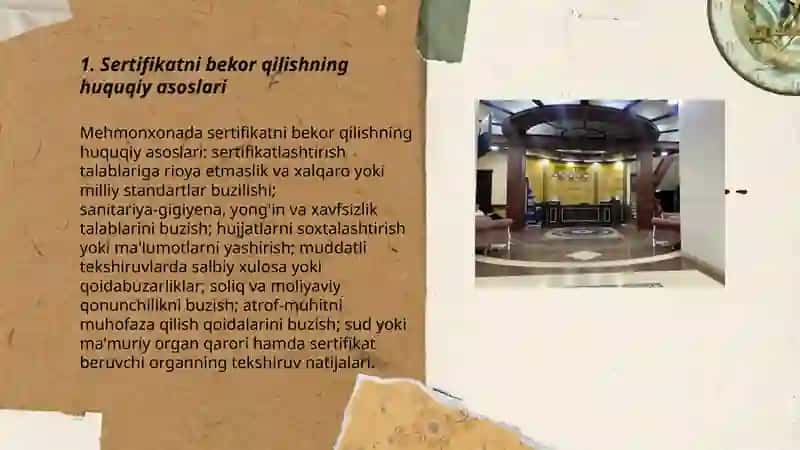 Mehmonxonada sertifikatni bekor qilishning huquqiy asoslari 3