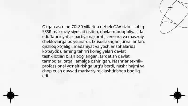 O‘zbek OAV tizimida ixtisoslashgan jurnailar ko‘lamini tahlil etish 3