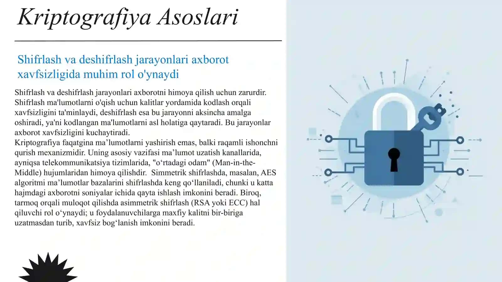 Axborot xavfsizligi va kriptografiya: muhim tushunchalar va ahamiyati 3