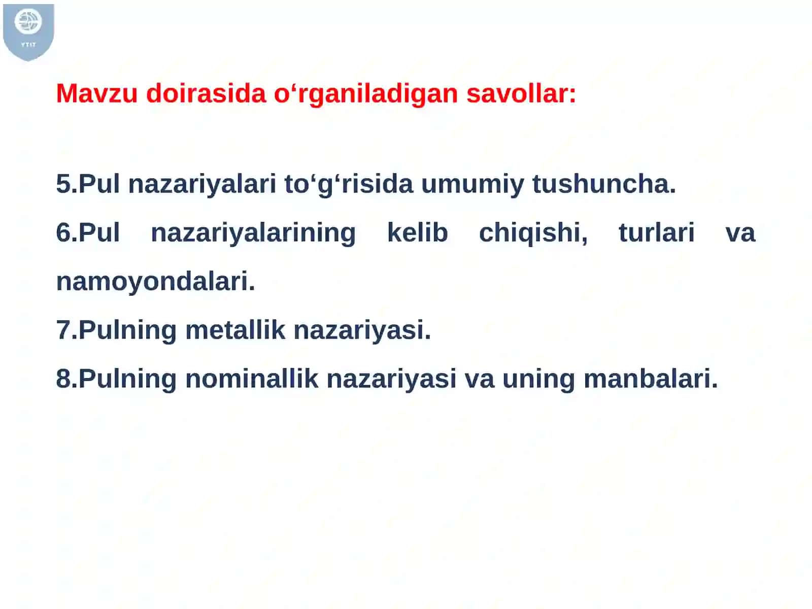 Pulning paydo bo‘lishi, zarur ligi va funksiyalari 3