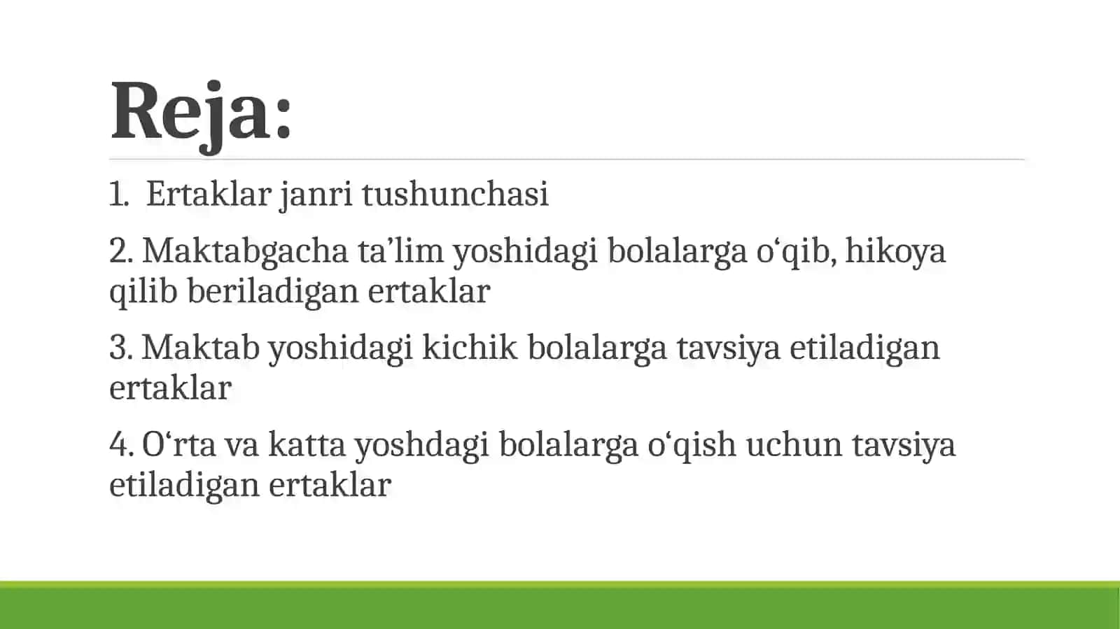 Ertaklar bolalar adabiyotining yetakchi janri sifatida 3