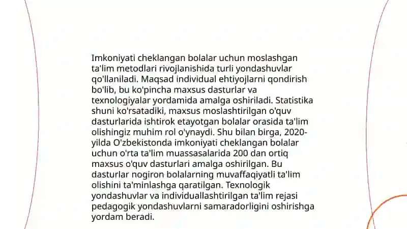 Imkoniyati cheklangan bolalarni o‘qitishda talim metodlari va vositalari 3