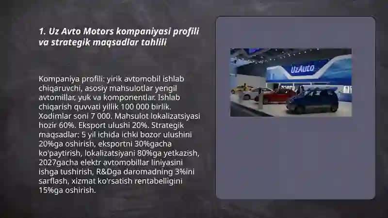 Uz Avto Motors kompaniyasining tashqi va ichki muhiting strategik tahlili 3