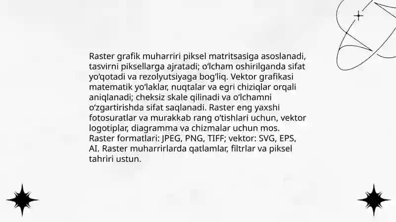 Raqamli tasvirlarni yaratish va qayta ishlashda asboblar to'plamining o‘rni (Raster grafik muharriri) 3