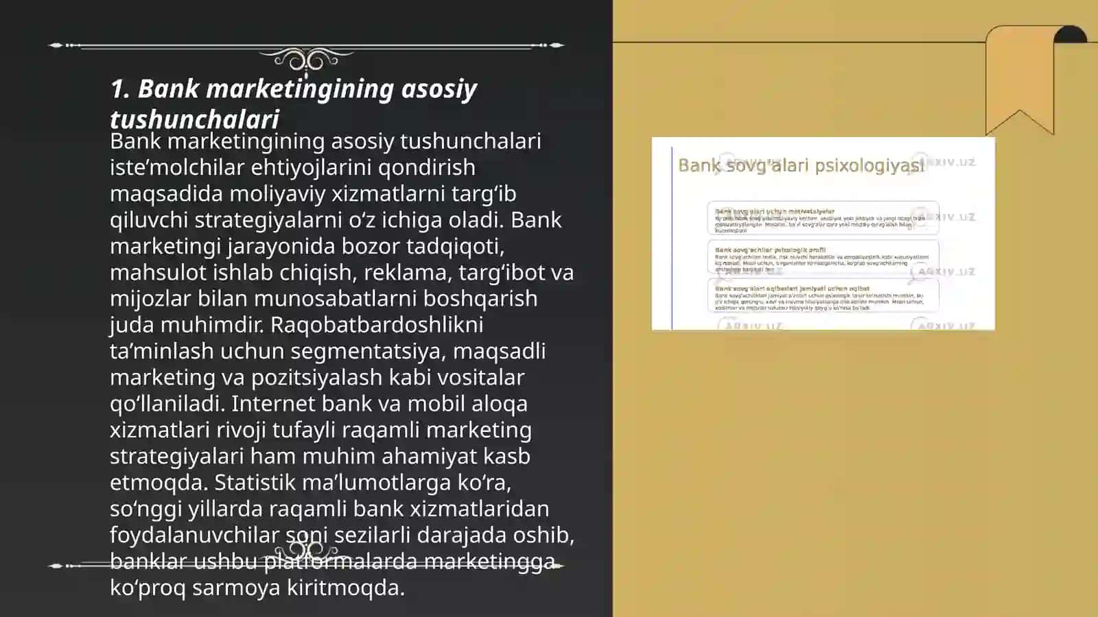 Bank marketingi va uning oʻziga xos xususiyatlari 3