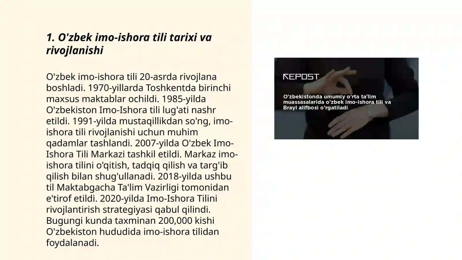 O'zbek imo-ishora tili va brayl alifbosini rivojlantirish bo'yicha 3