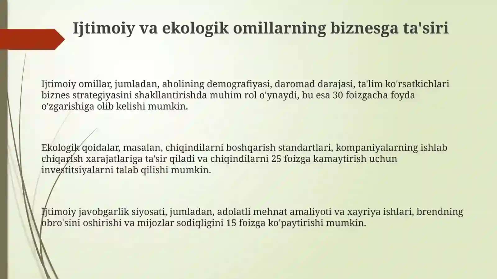 Biznes yuritishdaijtimoiyekologikomillar 3