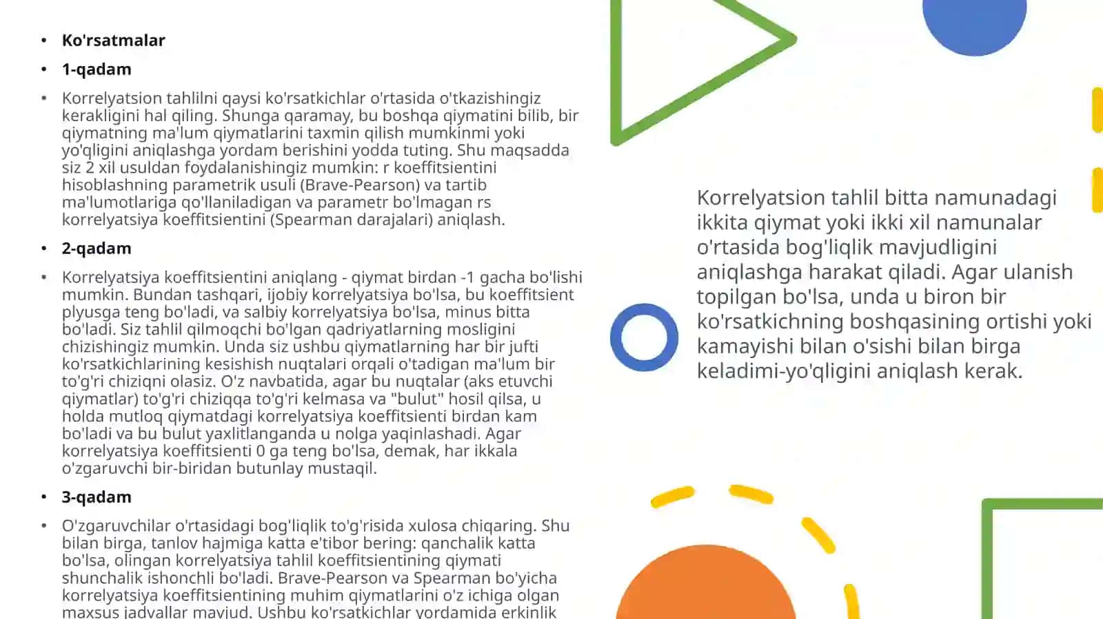 Korrelatsion va Regression tahlil mezoni 3