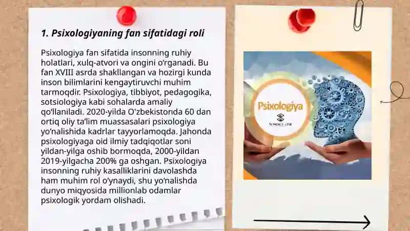Psixologiyaning fan predmeti,vazifalari,obyekti va ahamiyati 3