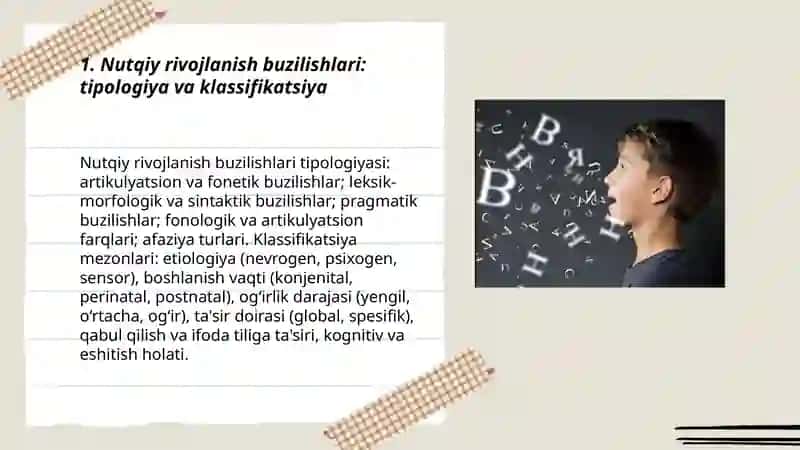 Nutqiy rivojlanishning xilma-xil tipologik buzilish variantlarini defferensial tashxislash mezonlari 3