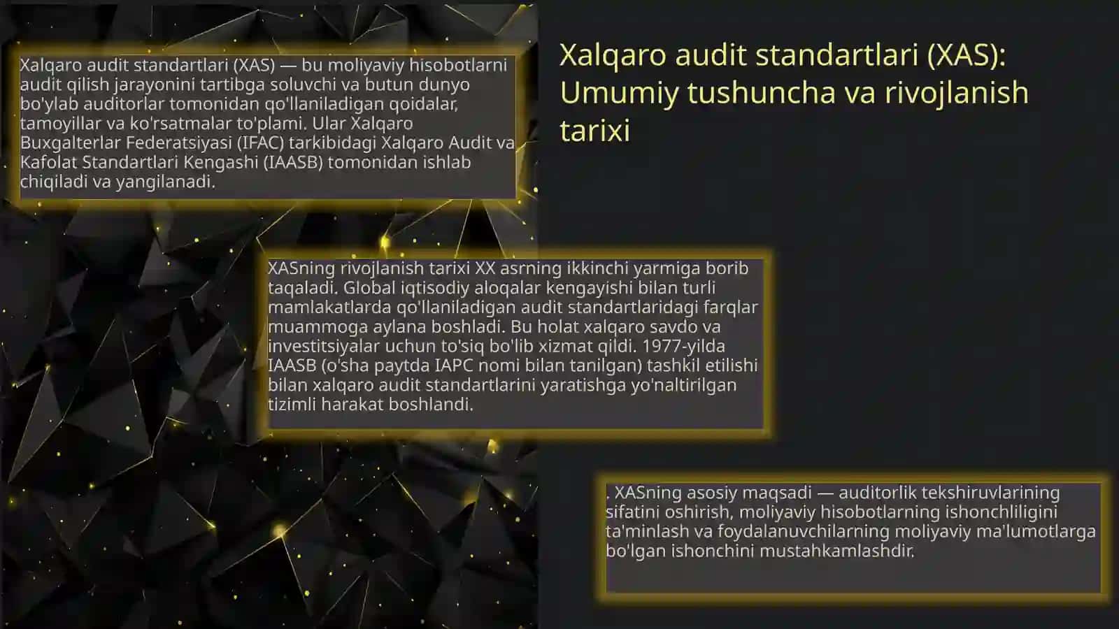 Iqtisodiy munosabatlar tizimida auditning xalqaro standartlarining o'rni va ahamiyati 3
