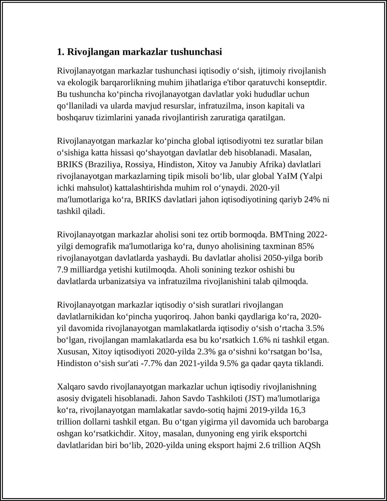 RIVOJLANGAN MARKAZLARI TA'LIM FAOLIYATI ULARGA QOʻYILADIGAN TALABLAR 3