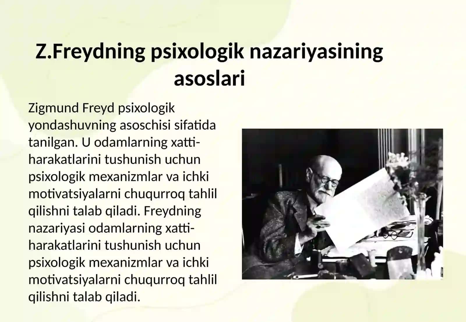 Psixologik yondashuv Z.Freyd nazariyasi 3