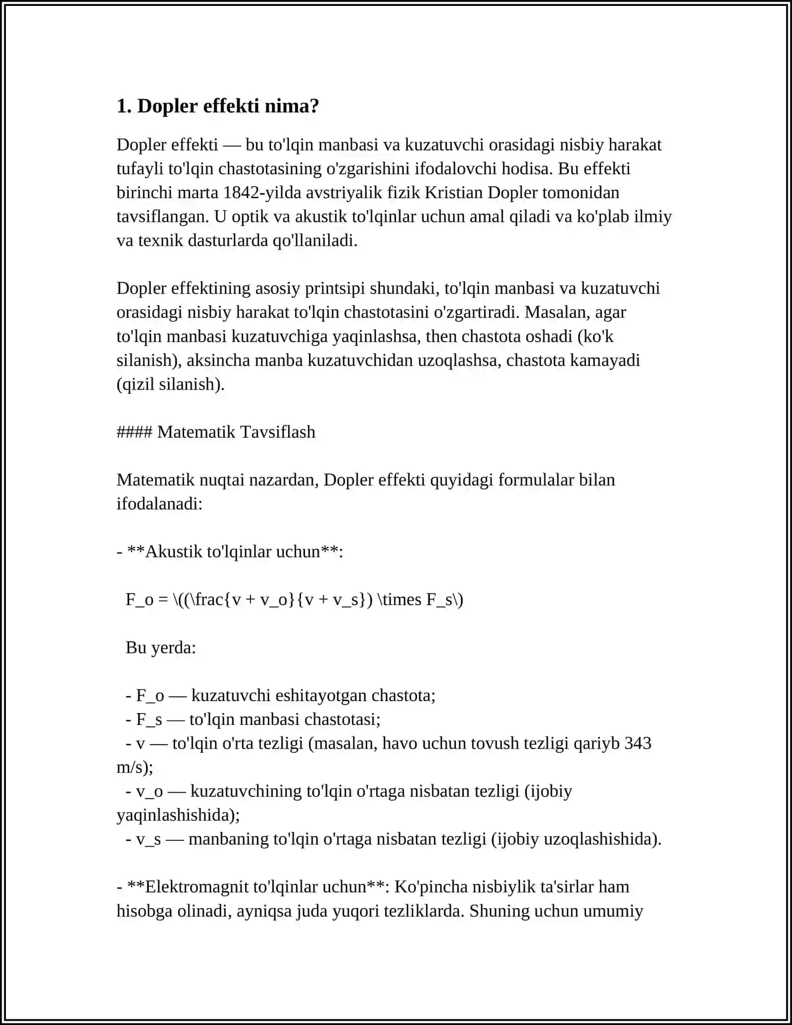 Dopler effekti va uning qo'llanilishi 3