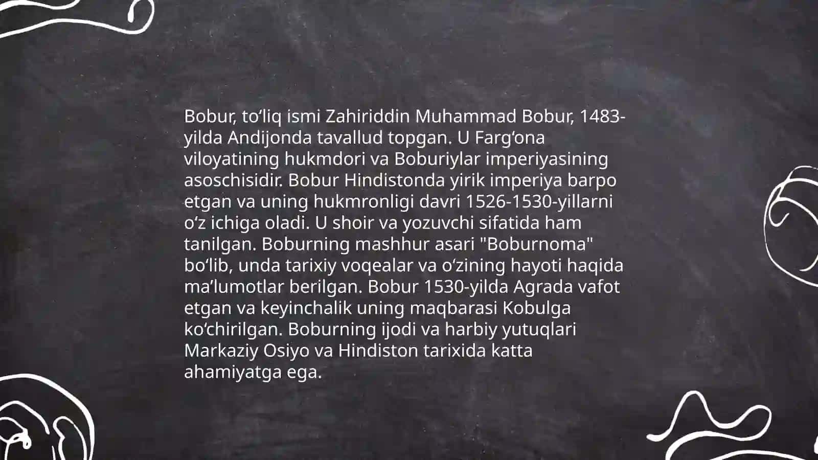 Zahiriddin Muhammad Bobur adabiy merosi 3