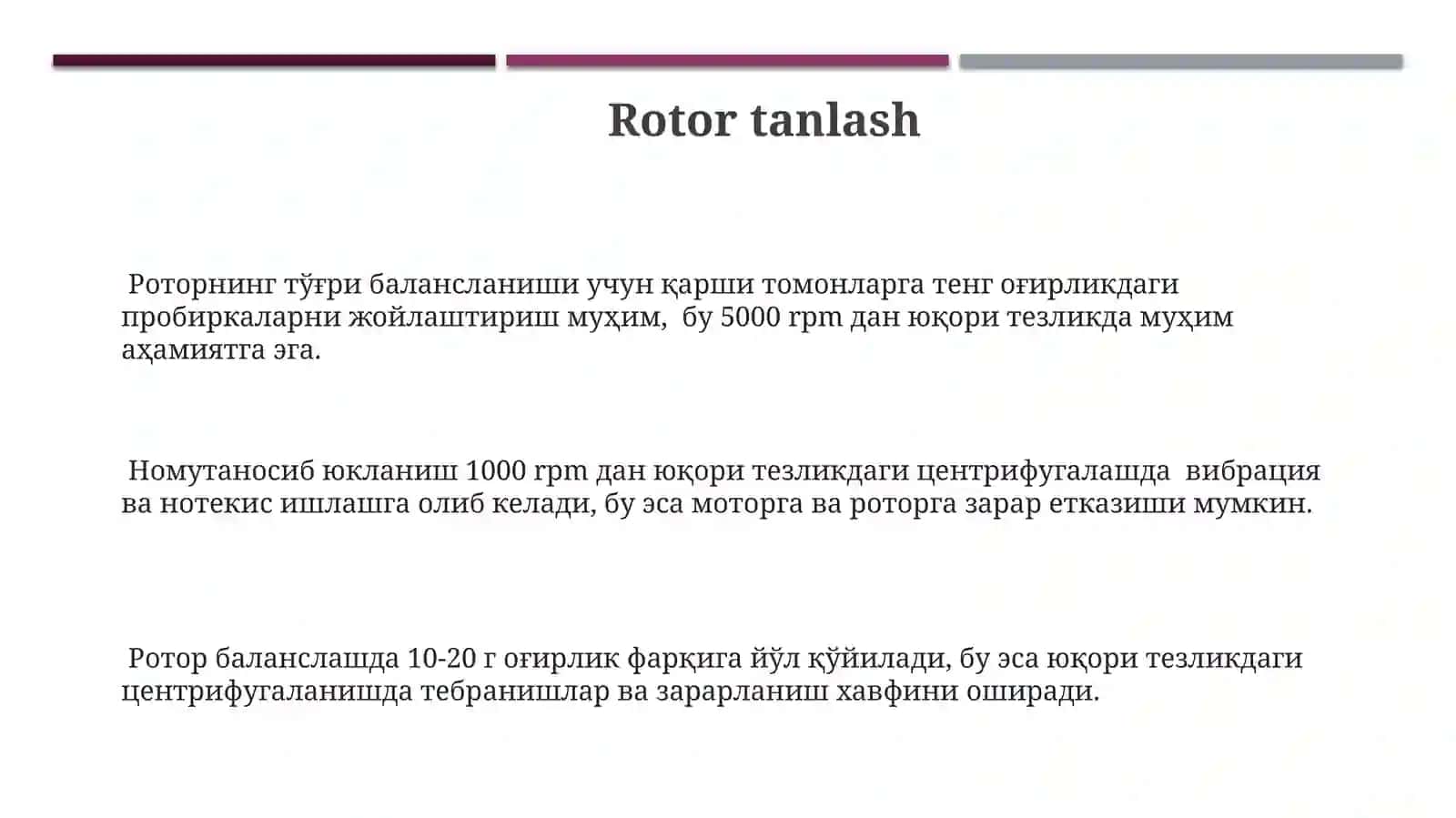 Sentrafuga ishlash tartibi va qismlari 3