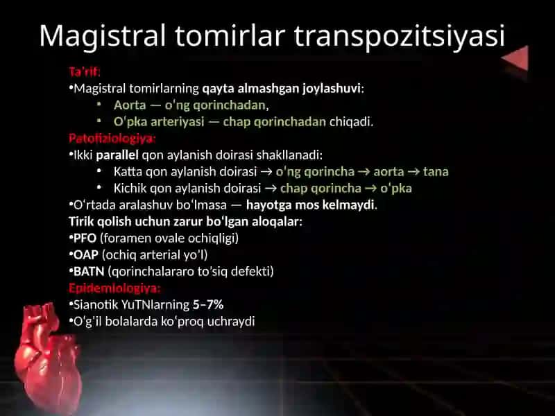 TUG’MA YURAK NUQSONLARI 3
