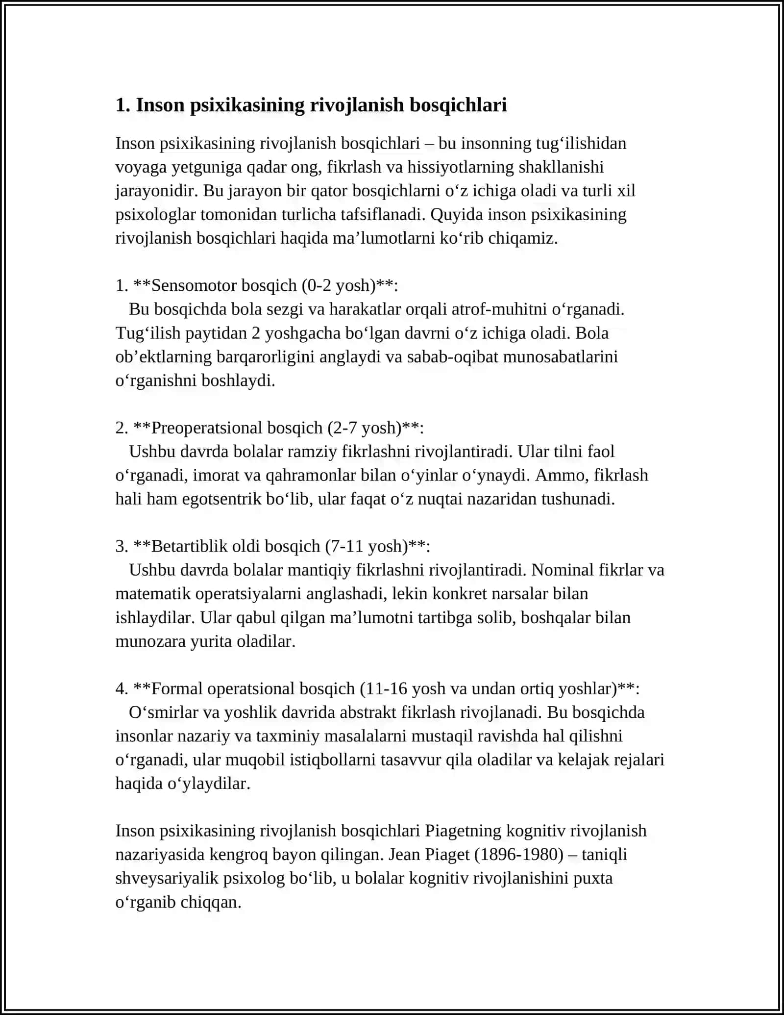 INSON PSIXIKASINING ONTOGENEZDA RIVOJLANISHI 3