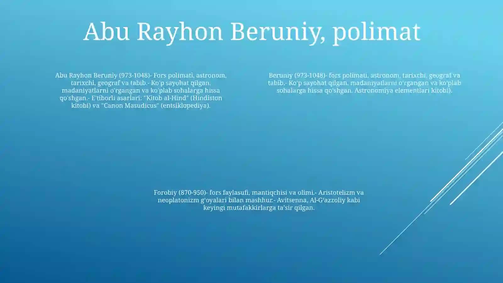 Beruniy, Farobiy, Alisher Navoiy Tilshunos Olim 3