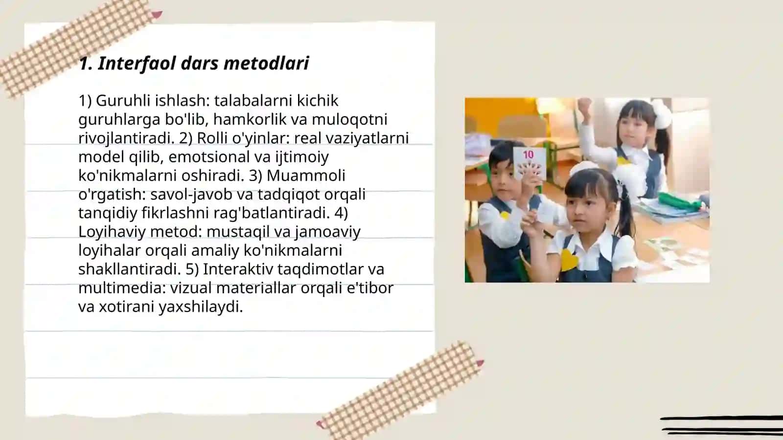 Boshlang'ich sinflarda ta'lim metodlari va vositalari 3
