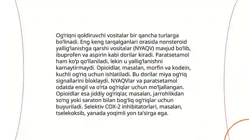 Og‘riqni qoldiruvchi vositalar 3