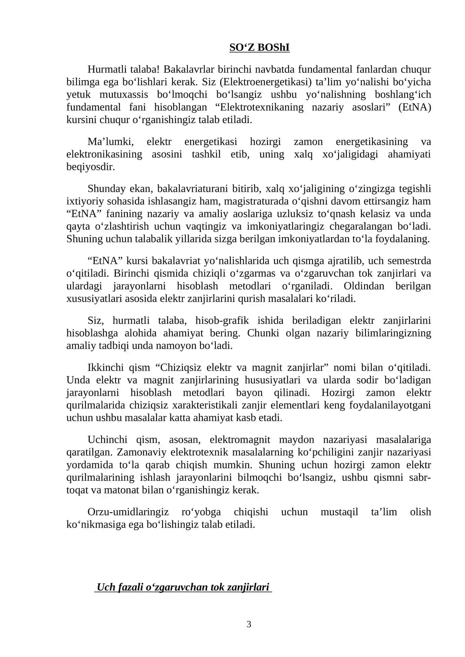 Elektrotexnikaning nazariy asoslari fanidan ma’ruzalar kursi (II-qism) 3
