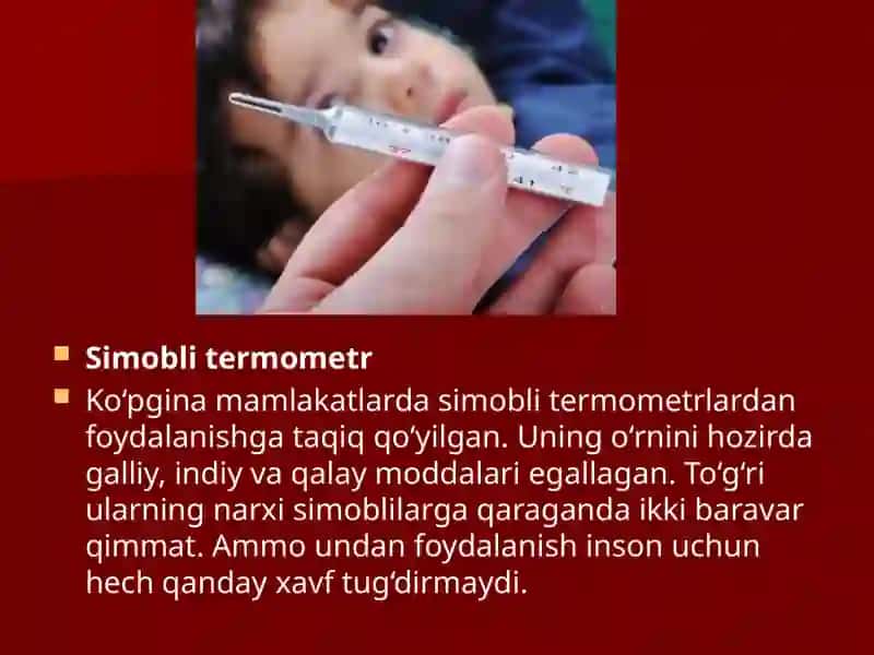 Temometrlar. Maksimal termometr yordamida inson tanasi haroratini o'lchashni o'rganish 3
