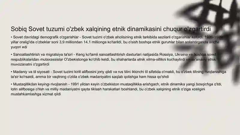Sobiq Sovet tuzumi davrida o'zbek xalqi etnodinamikasi va etnik madaniyati 3