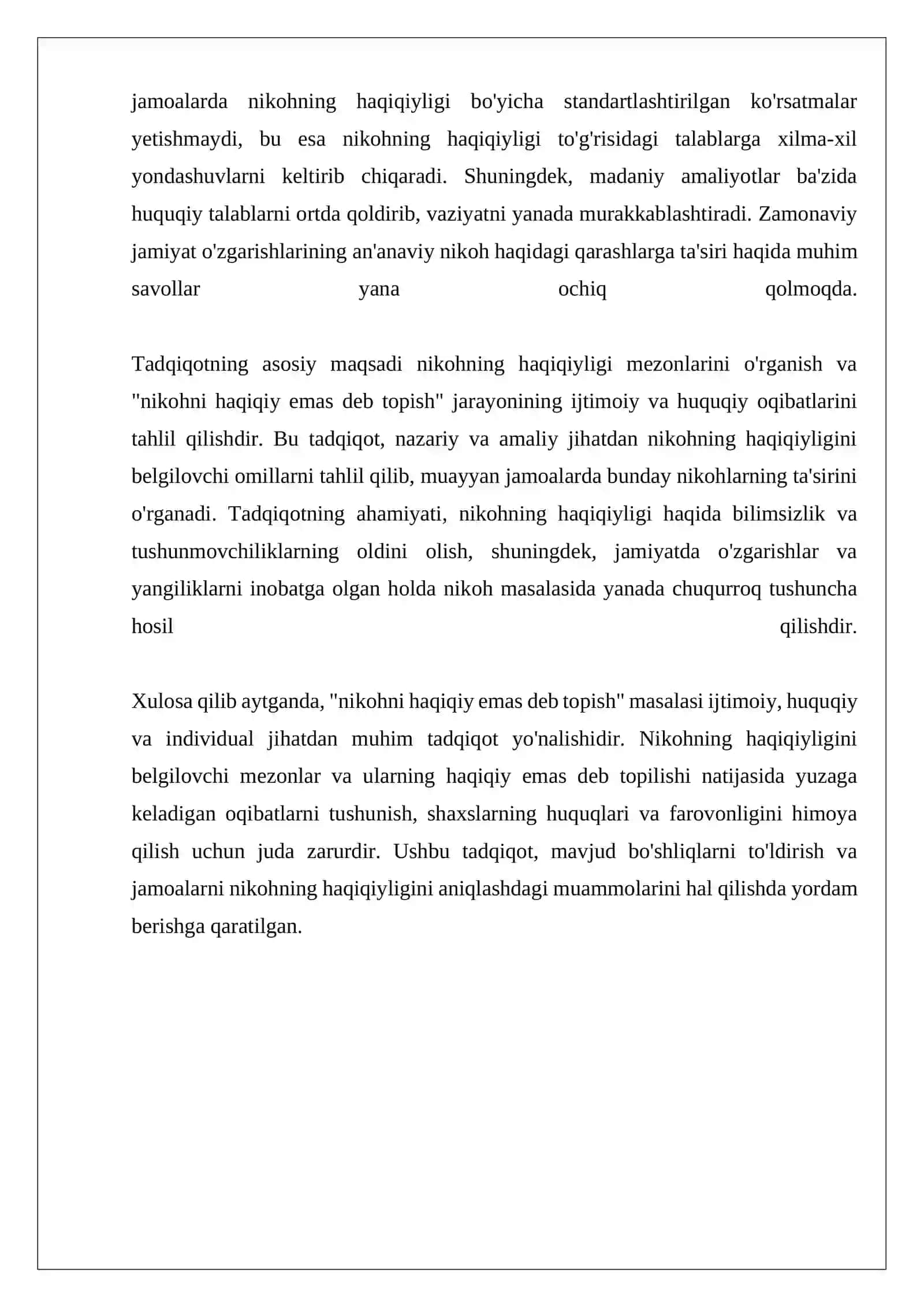 Nikohni haqiqiy emas deb topish 3