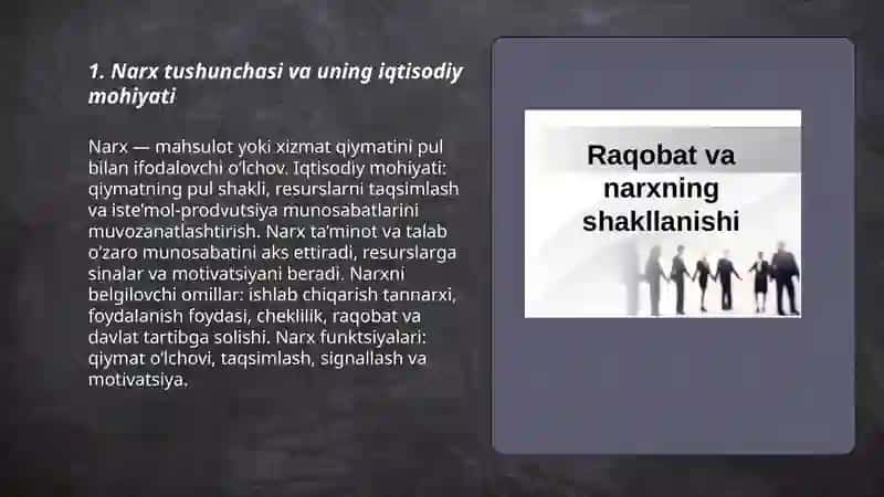 Narxning mohiyati va shakllanish xususiyatlari 3