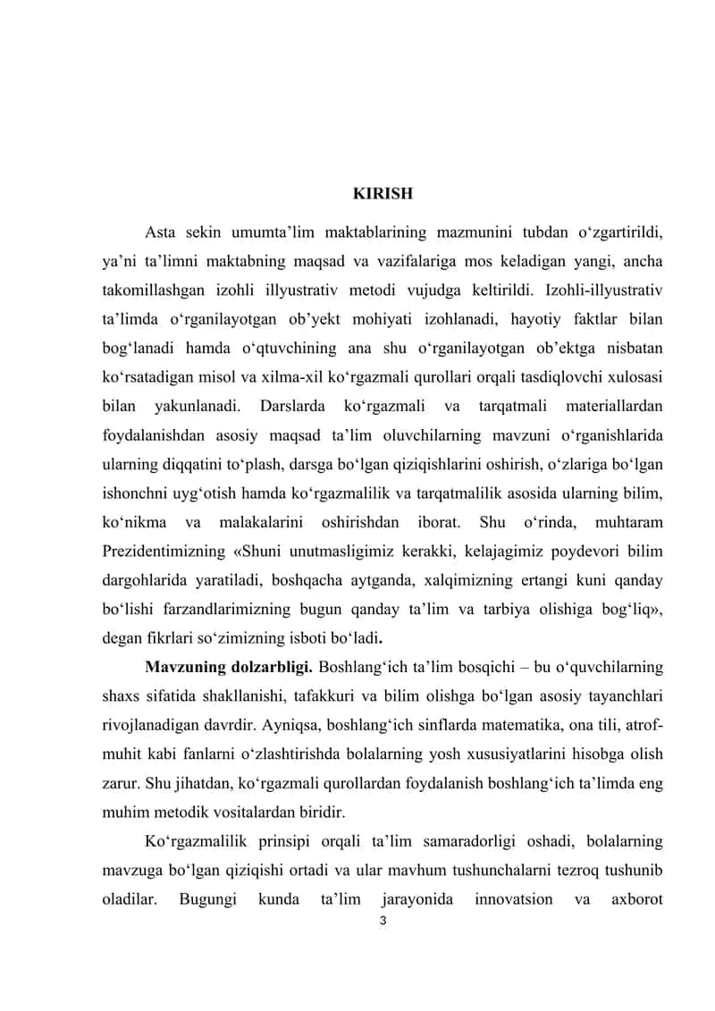 Boshlangʻich sinflarda koʻrgazmali qurollardan foydalanishning nazariy asoslari 3