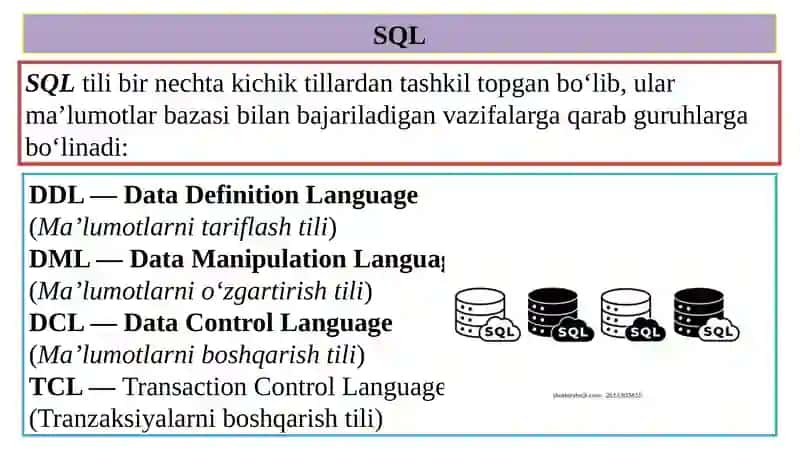 SQL tili yordamida ob’yektlar ustida amallar bajarish 3