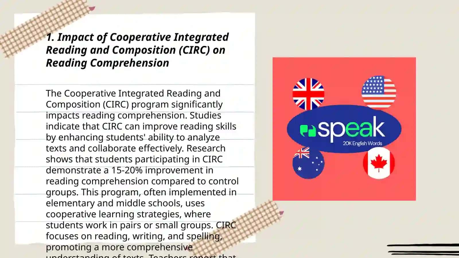 the use of cooperative integrated reading and composition learning model on the students reading comprehension in learning english 3