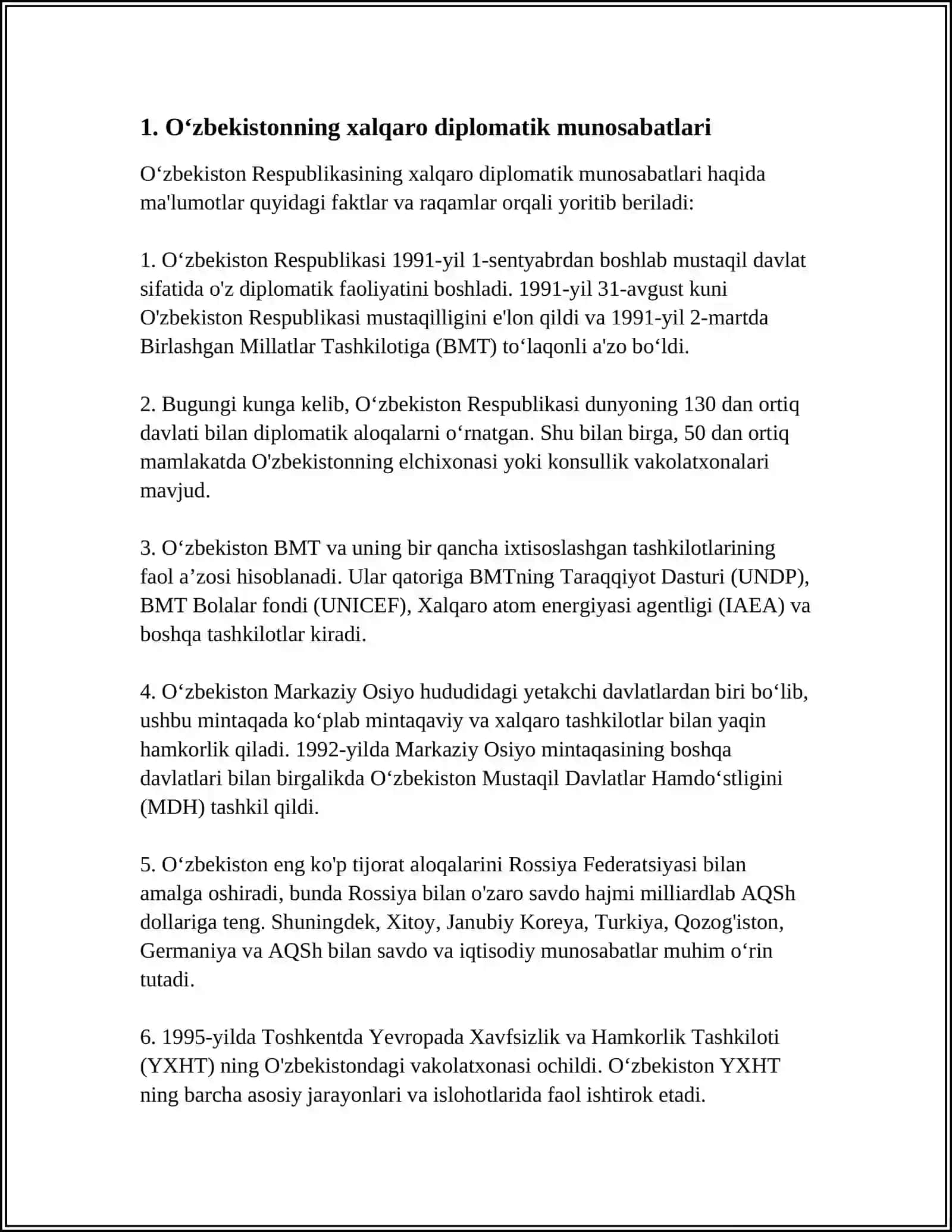 OʻZBEKISTON VA JAHON HAMJAMIYATI 3