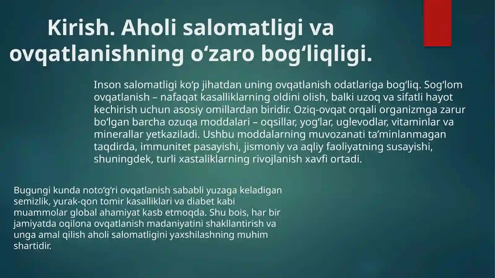 Oqilona ovqatlanish tushunchasi va unga bo’lgangigieniktalablar 3