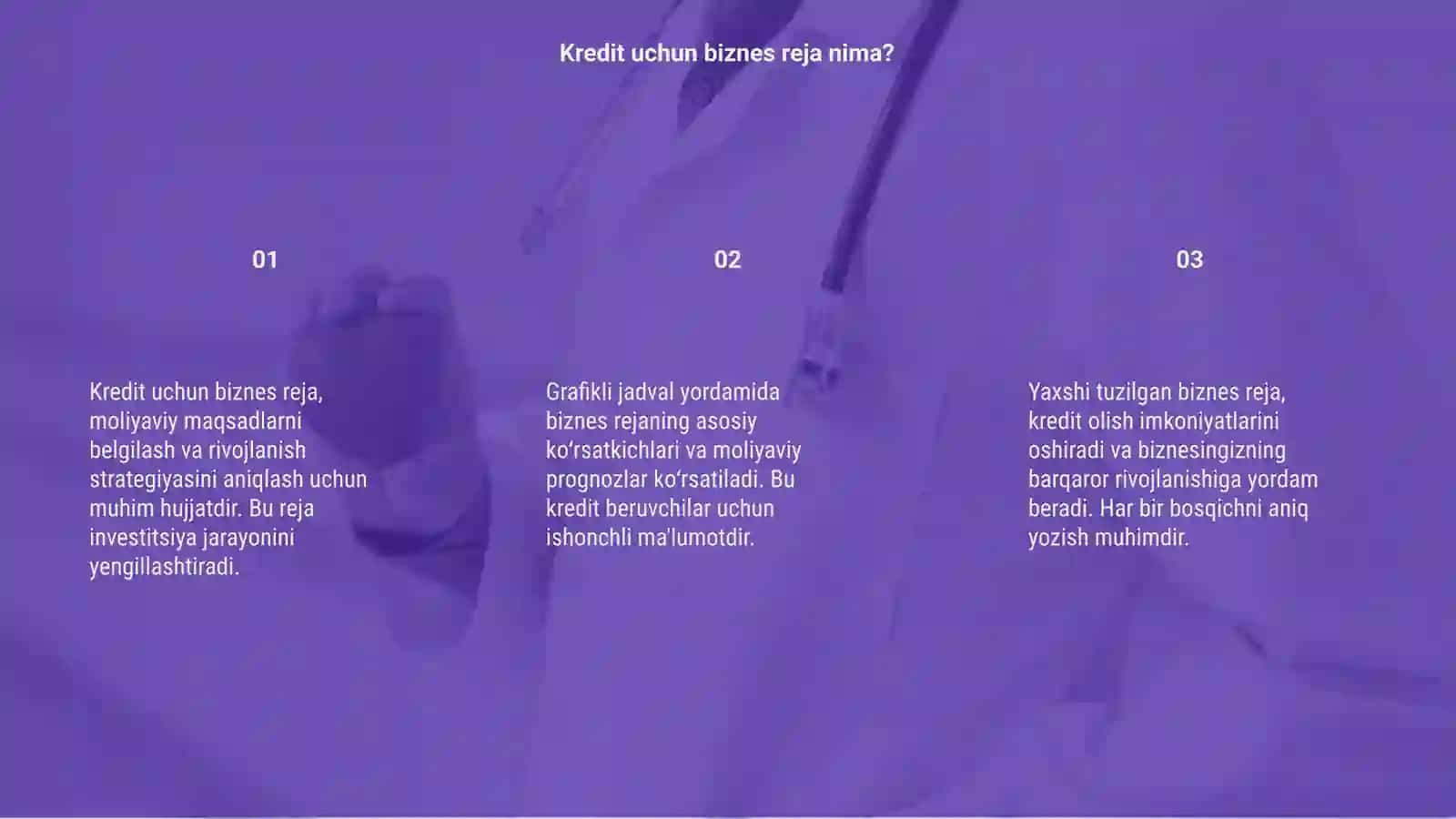 Grafikli jadval bilan kredit olish biznes rejasini tuzish 3